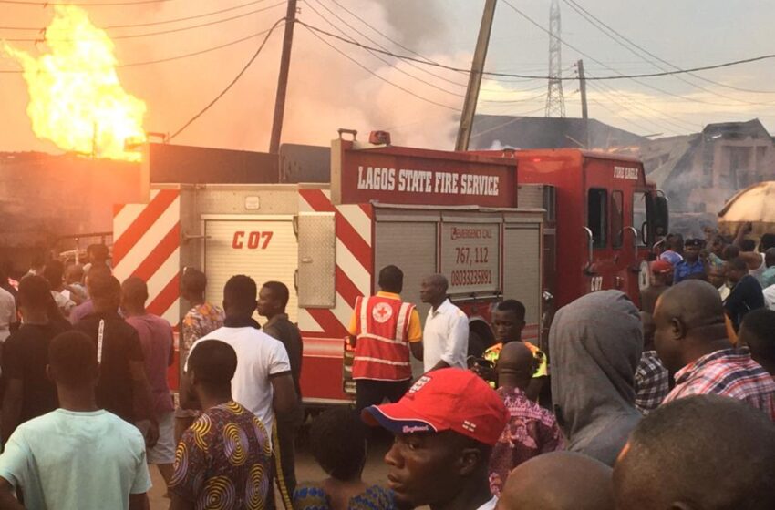  Images of early morning explosion today in lagos