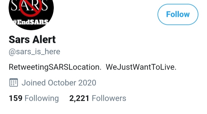  #SarsAlert: New Twitter account created to reveal location of SARS officers