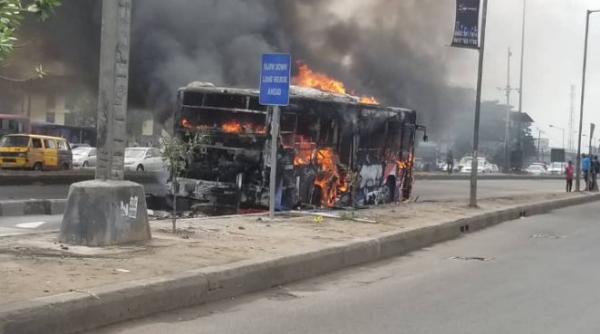  BRT Bus catches fire