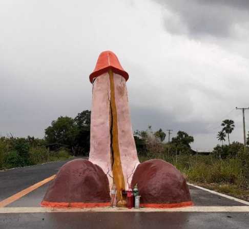  Villagers erect giant penis for rain to fall