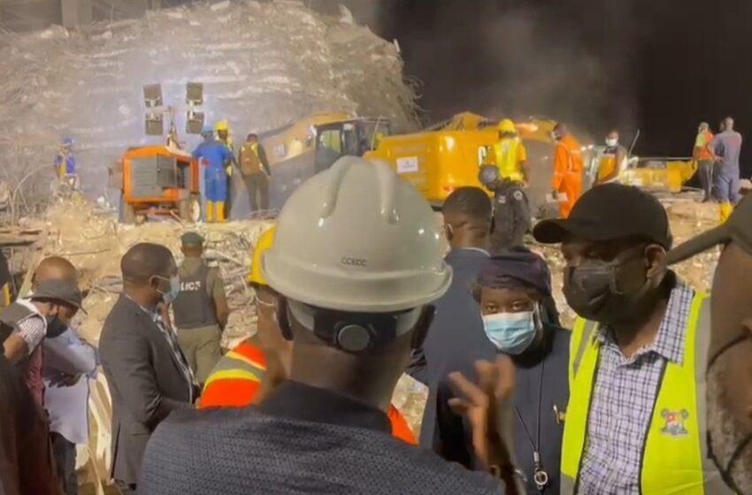  Ikoyi building collapse: Sanwo-Olu, Lagos CP monitor midnight rescue operation