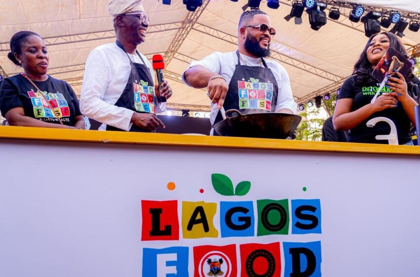  Sanwo-Olu, Whitemoney cook at Lagos Food Fest