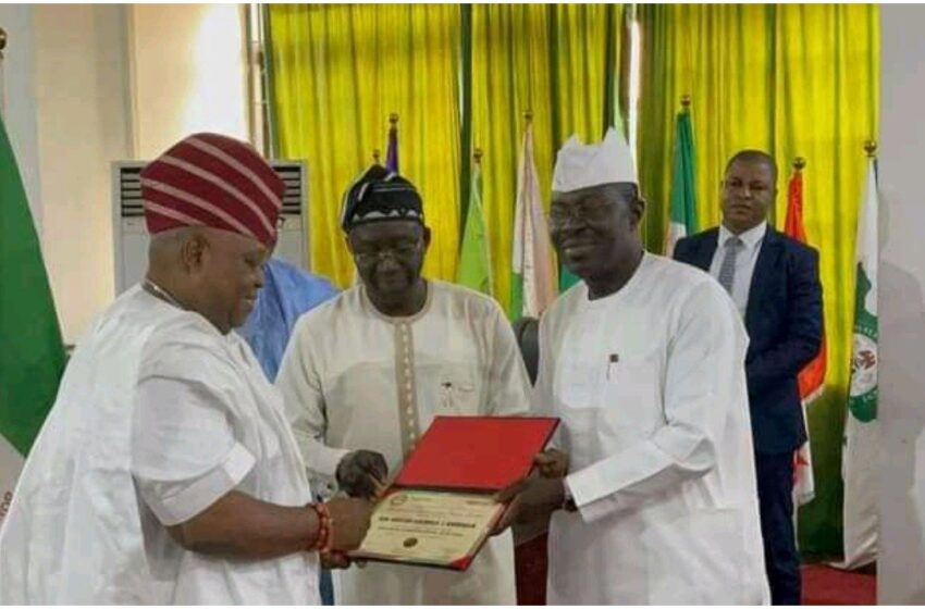  Osun PDP guber primary: Adeleke receives Certificate of Return