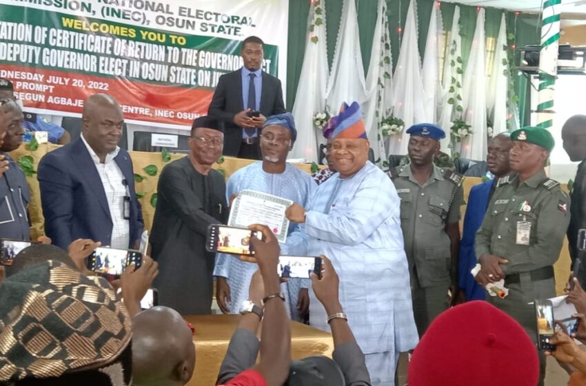  Osun election: Adeleke receives certificate of return from INEC