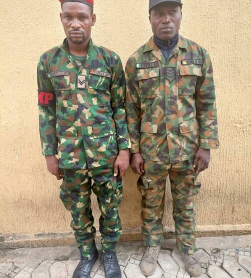  Suppliers of army uniforms to criminals arrested in Lagos