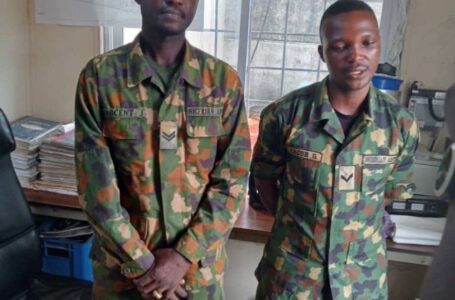 Soldiers arrested for allegedly stealing armoured cables at Dangote refinery In Lagos