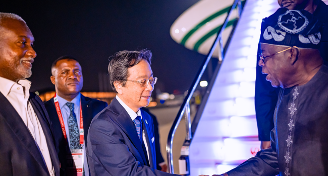 President Tinubu arrives in Japan for TICAD9